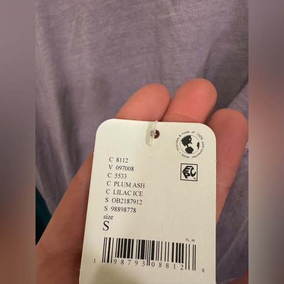 NWT Free People We The Free Perfect Oversized Tee - plum ash purple - small - Picture 9 of 9